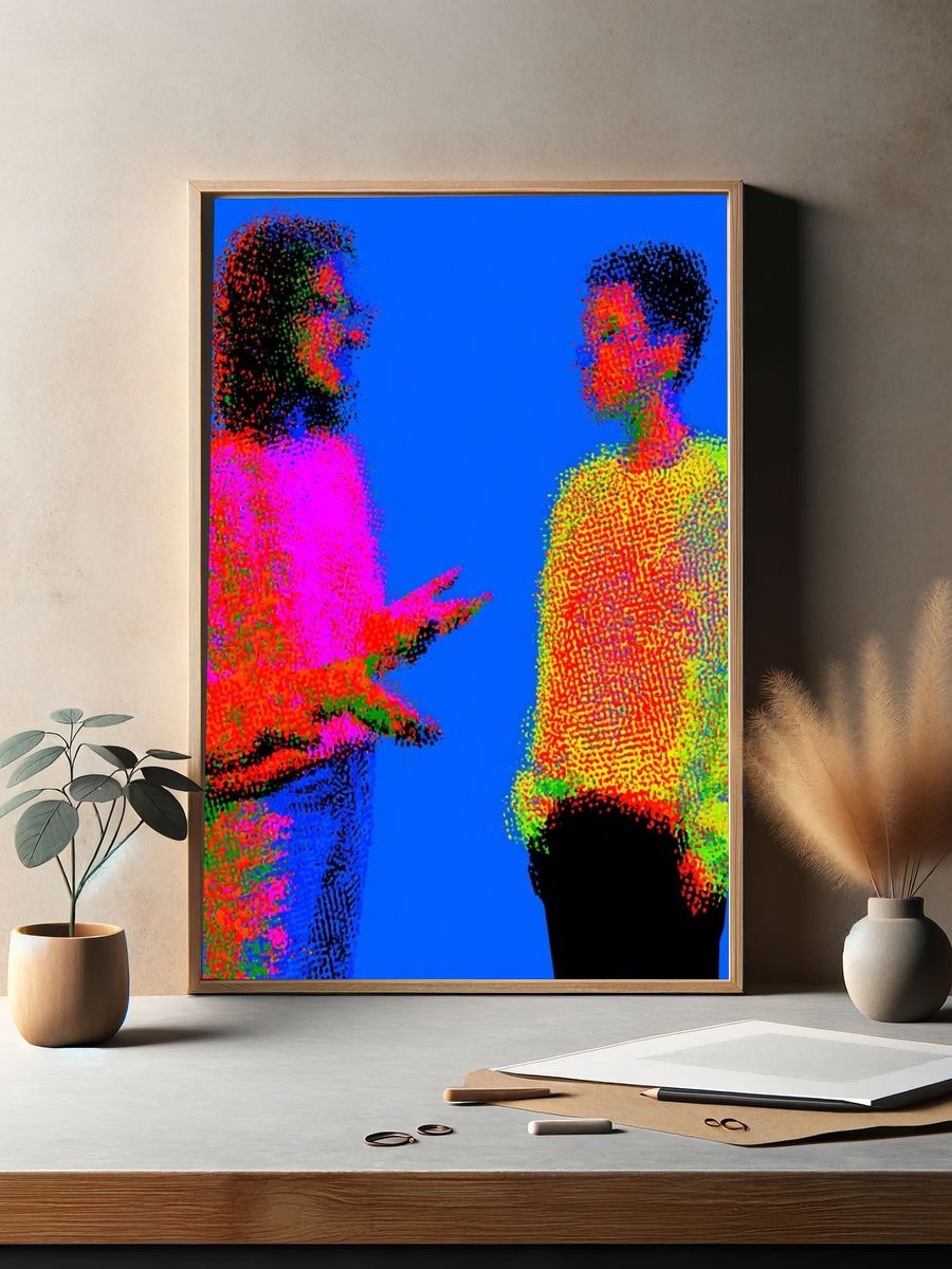 Neon Conversation Pop-Art Poster. — room view 2