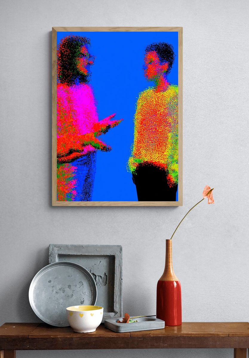 Neon Conversation Pop-Art Poster. — room view 3