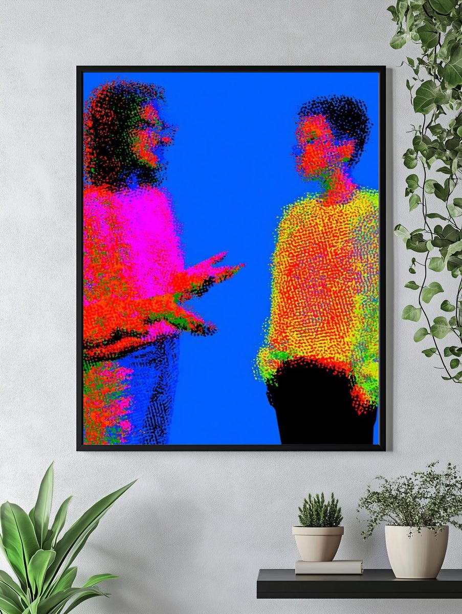 Neon Conversation Pop-Art Poster. — room view 4