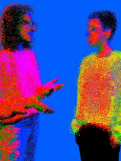 Neon Conversation Pop-Art Poster. poster
