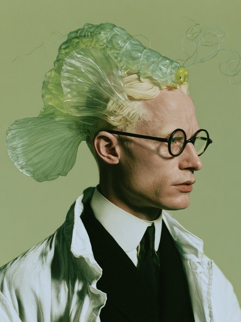 Surreal Green Portrait Print. poster — fine-art art