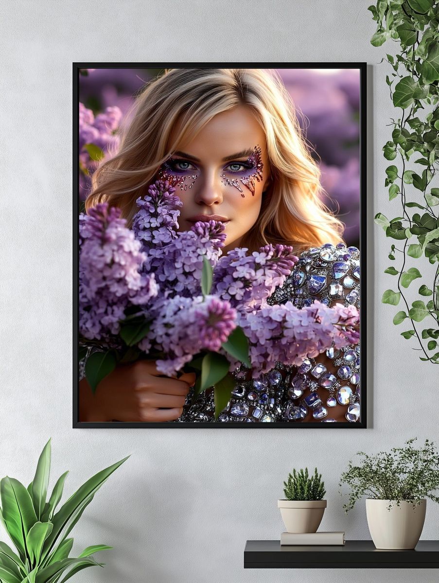 Woman with Lilacs — Fine Art Print. — room view 4