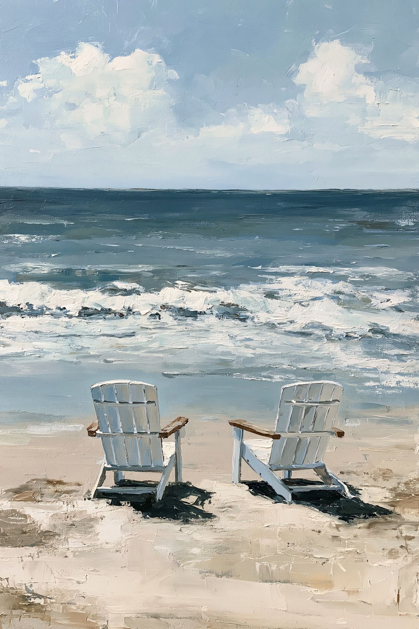 Beach Chairs Coastal Print. poster — fine-art art
