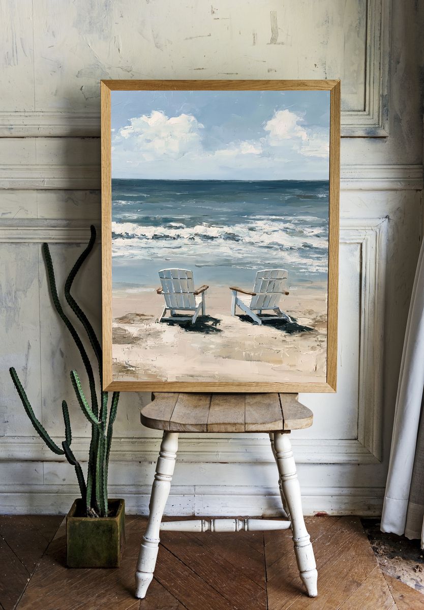 Beach Chairs Coastal Print. room preview