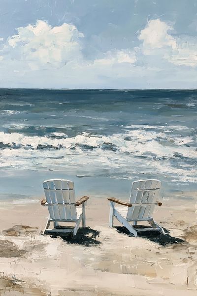 Beach Chairs Coastal Print.
