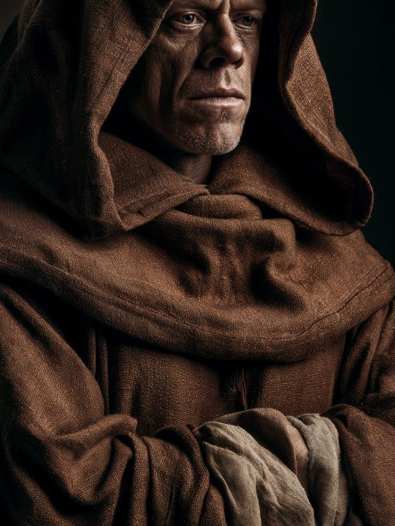 Monastic Hooded Portrait Print. poster — fine-art art