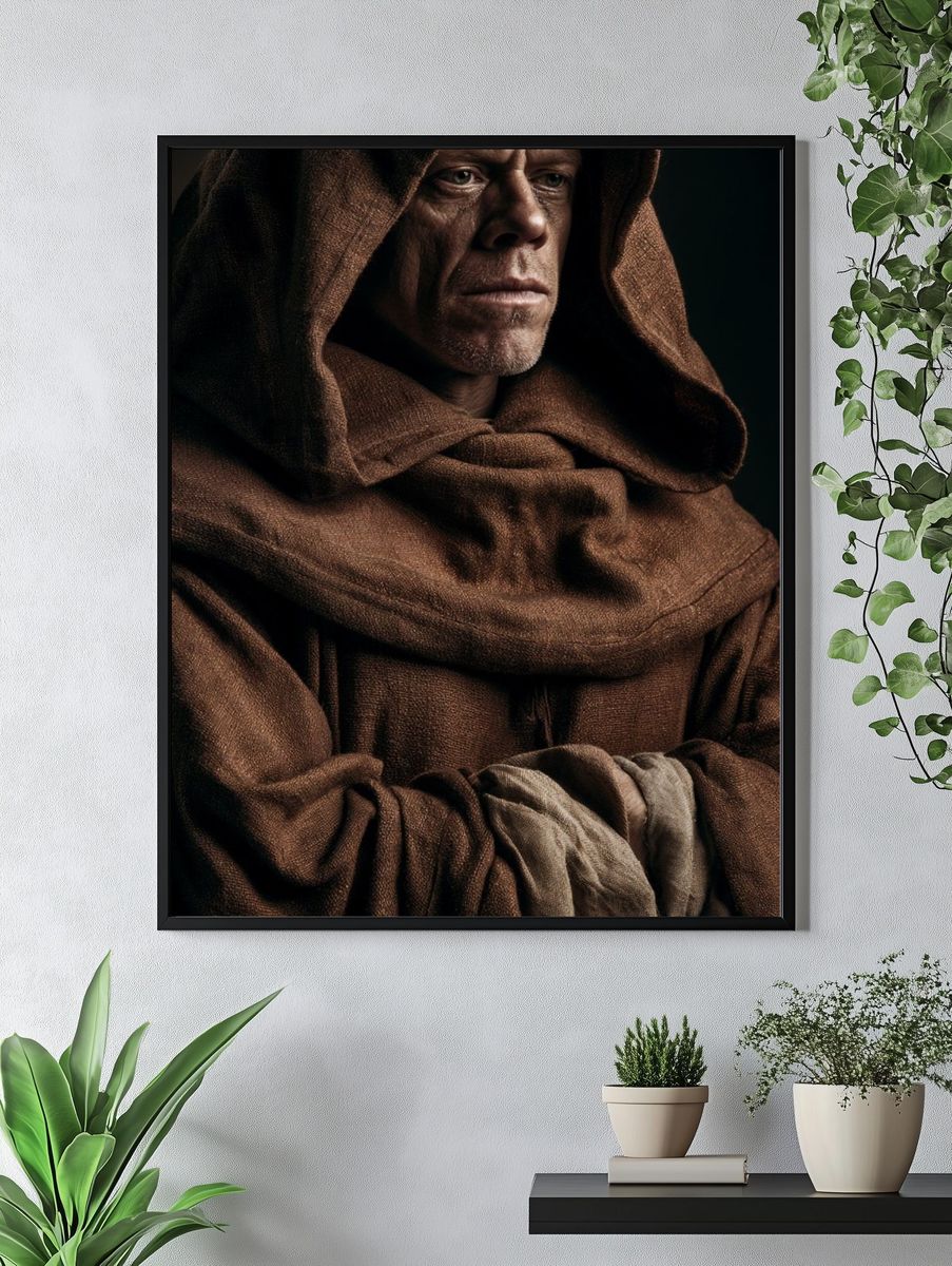 Monastic Hooded Portrait Print. — room view 4