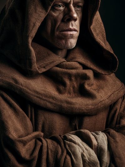 Monastic Hooded Portrait Print. poster