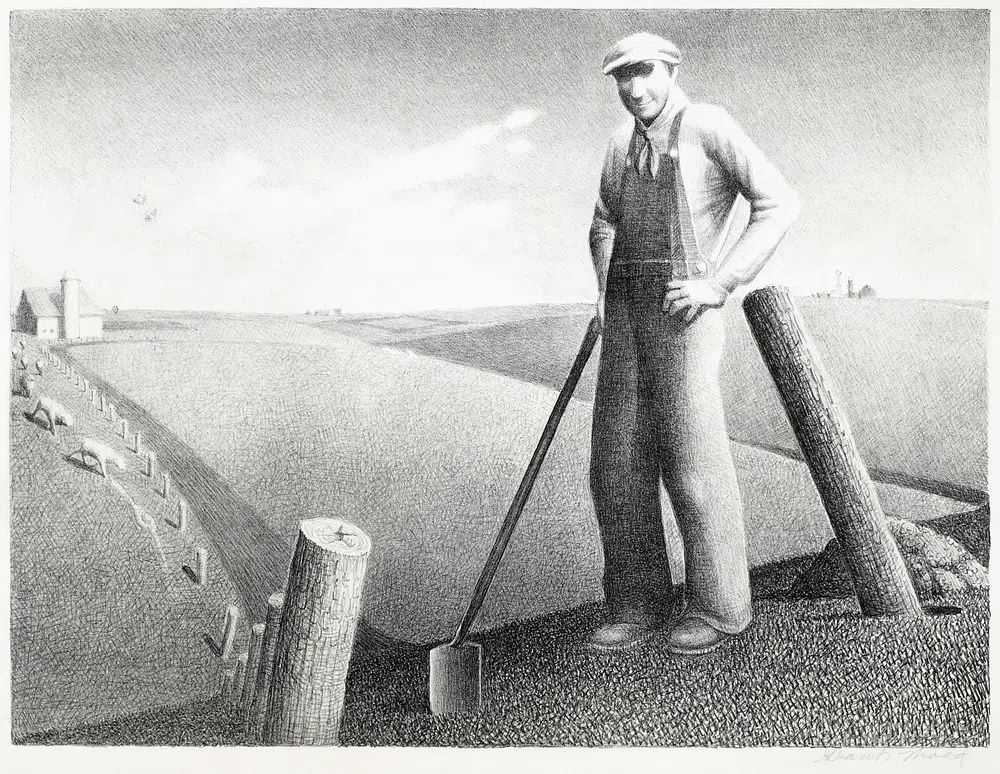 Farmer at Work — Fine Art Print. poster — fine-art art