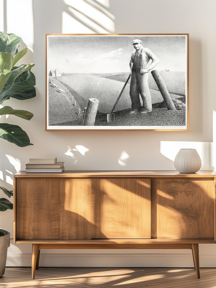 Farmer at Work — Fine Art Print. — room view 3