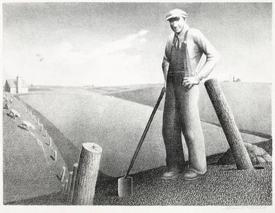 Farmer at Work — Fine Art Print. poster print