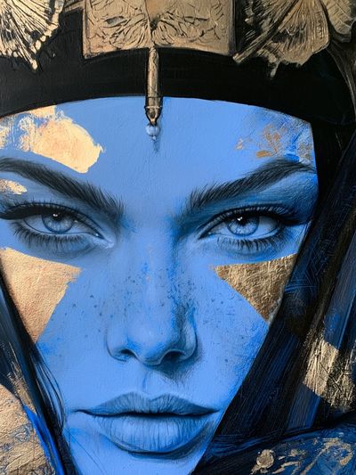 Blue Goddess Portrait Print.