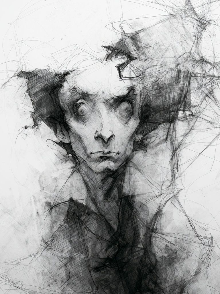 Surreal Ink Portrait Poster. poster detail