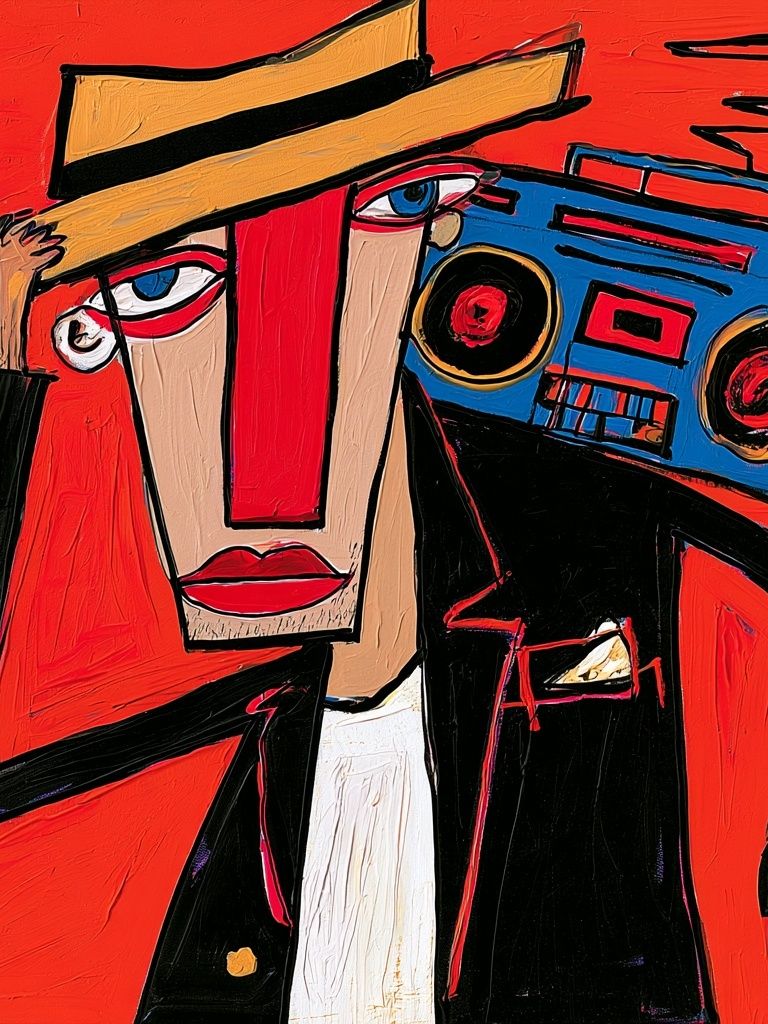 Boombox Portrait Pop-Art Poster. poster detail