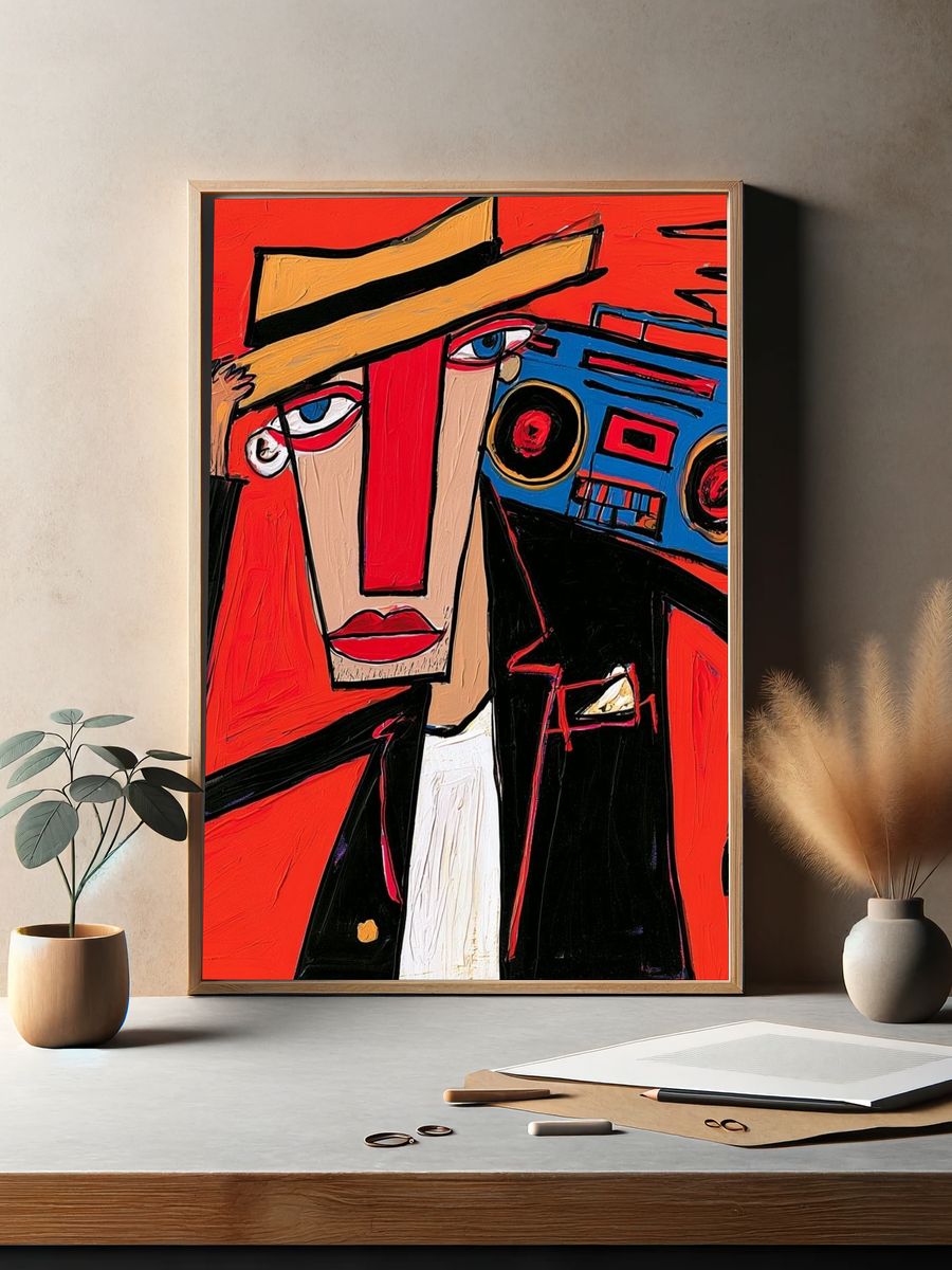 Boombox Portrait Pop-Art Poster. — room view 2