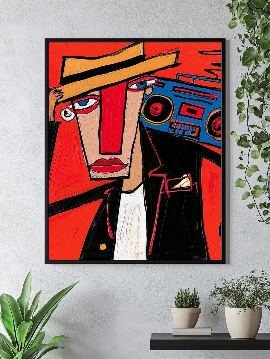 Boombox Portrait Pop-Art Poster. — room view 4