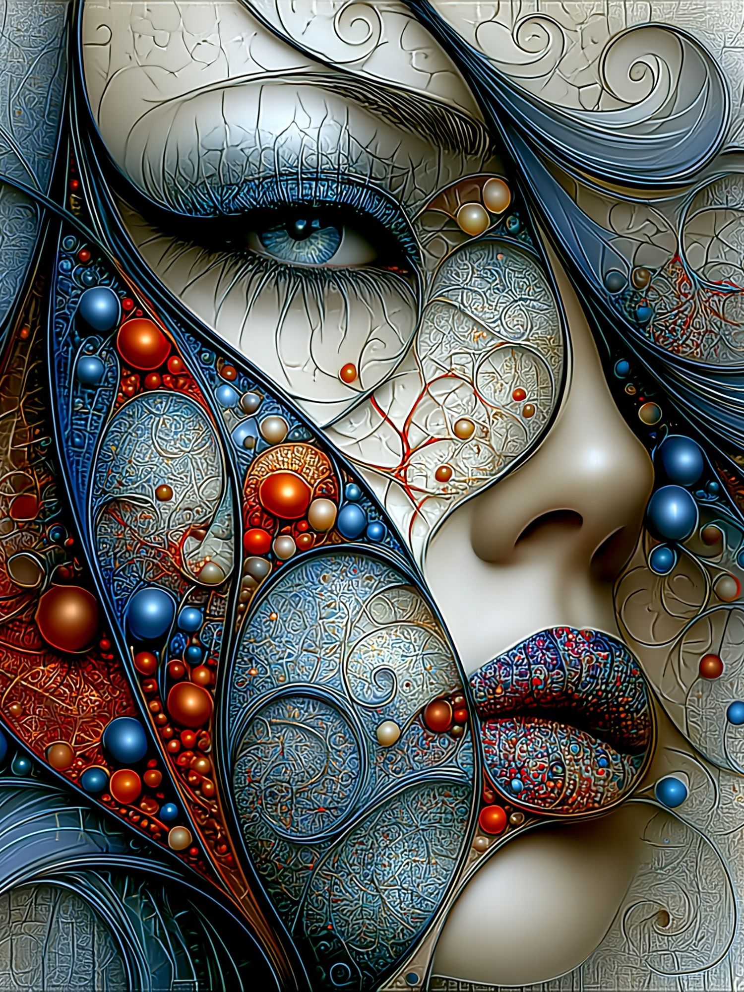 Abstract Woman Portrait Print. poster detail