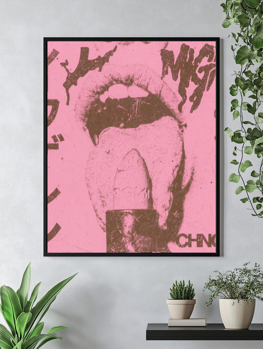 Pink Tongue Pop-Art Poster. — room view 4