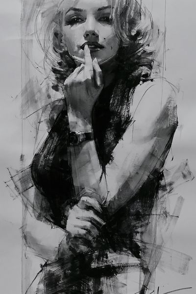Monochrome Femme Portrait Print. poster