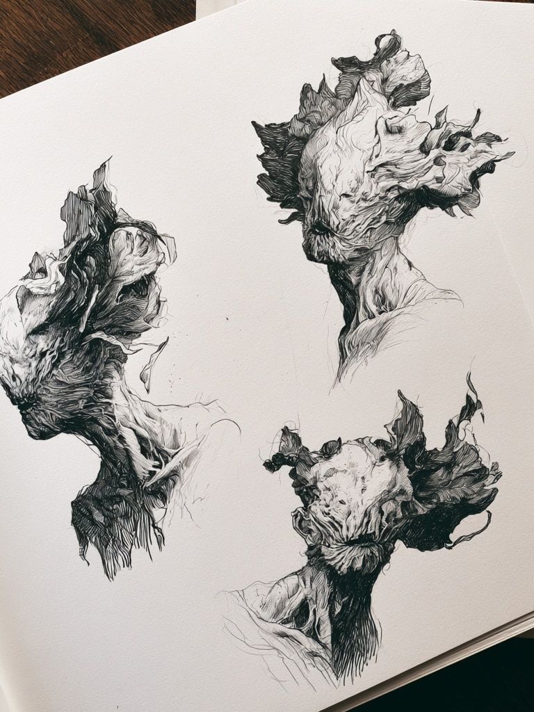 Surreal Ink Portrait Poster. poster — fine-art art