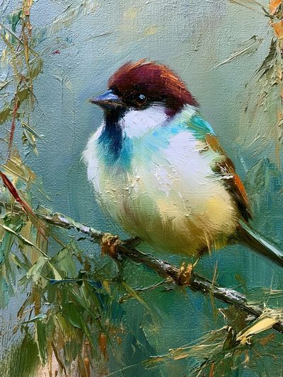 Colorful Sparrow Fine-Art Poster.