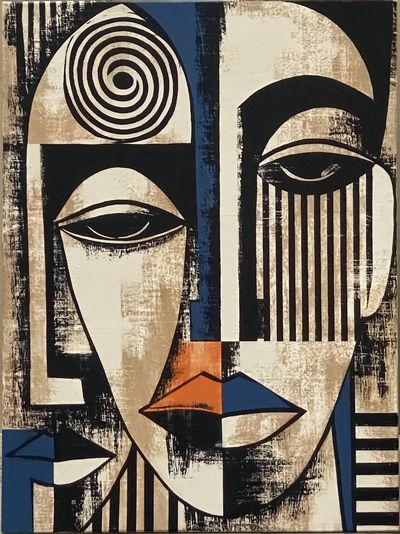 Abstract Faces Fine-Art Poster. poster