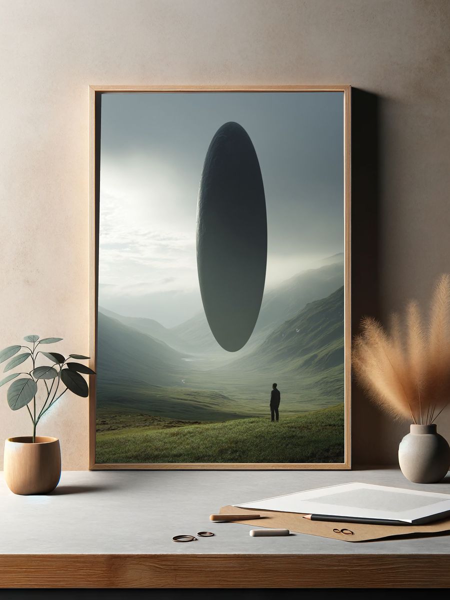 Mysterious Monolith — Surrealism Print. — room view 2