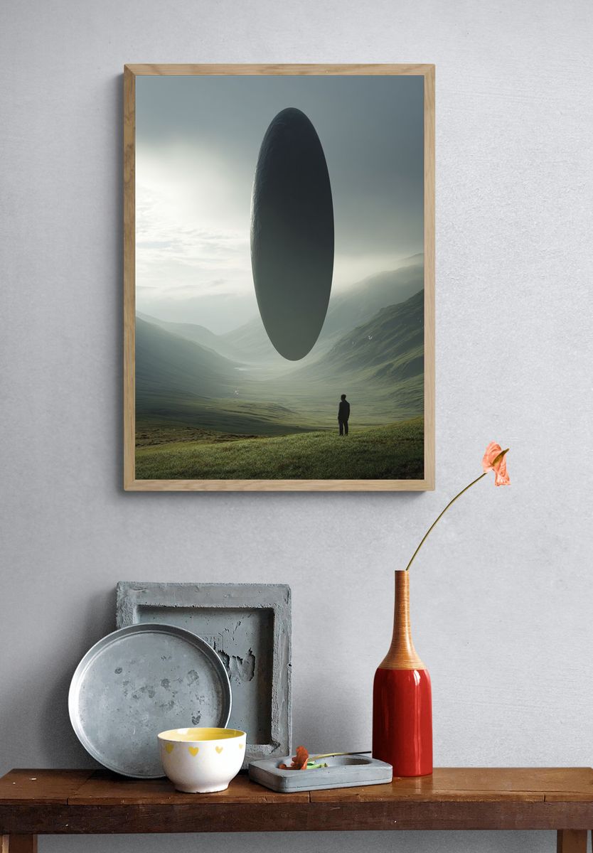 Mysterious Monolith — Surrealism Print. — room view 3