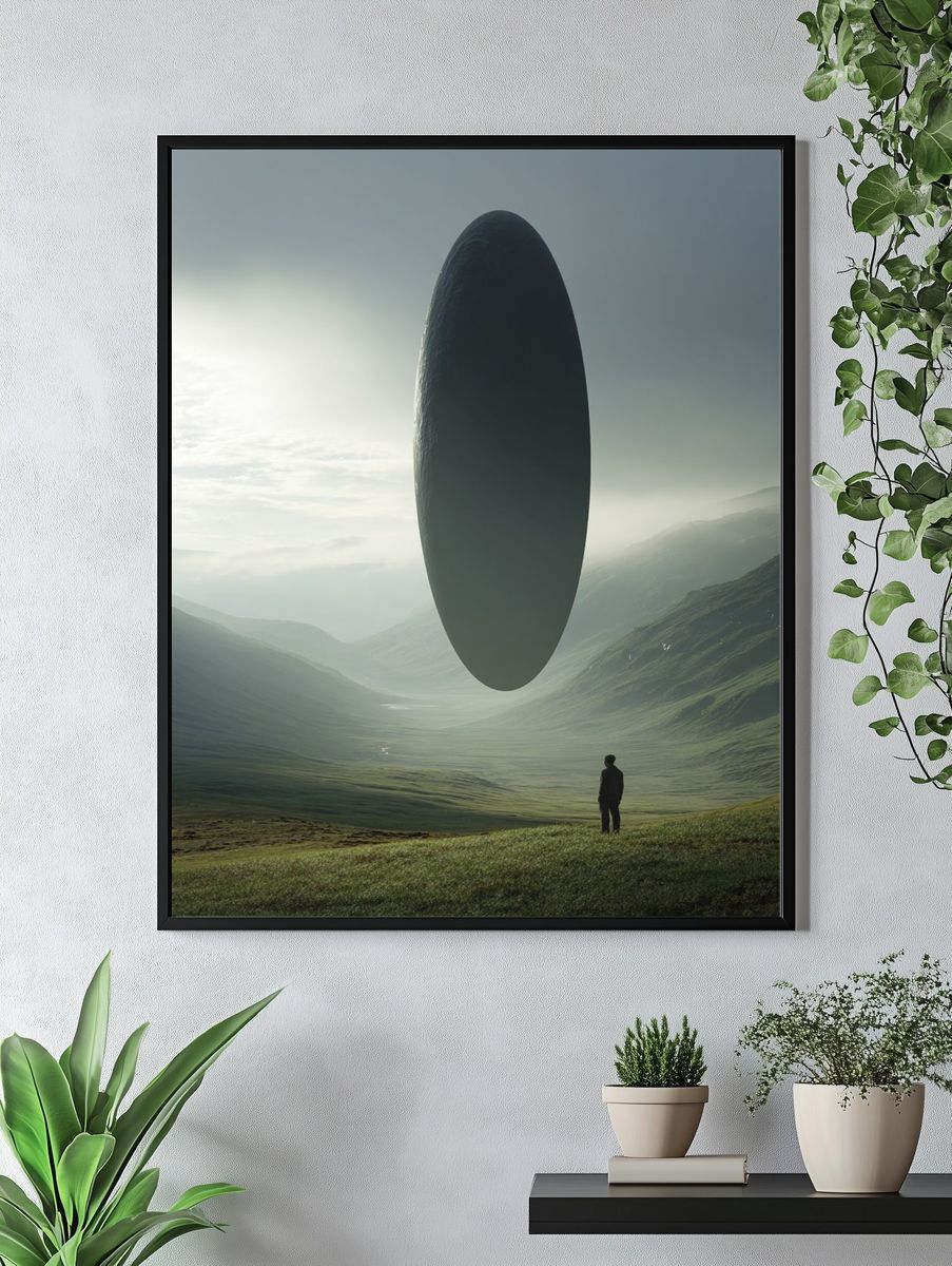 Mysterious Monolith — Surrealism Print. — room view 4