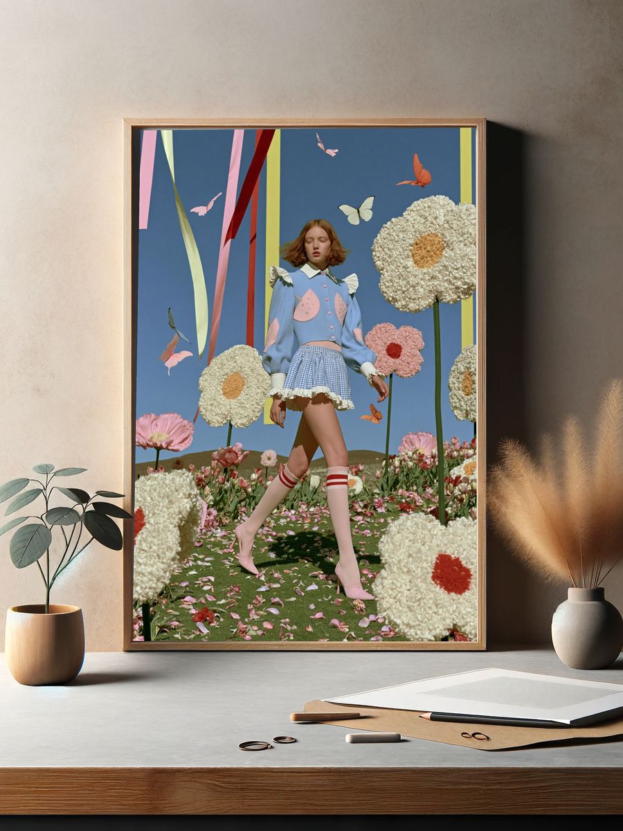 Pastel Fashion Garden Photography Poster. — room view 2