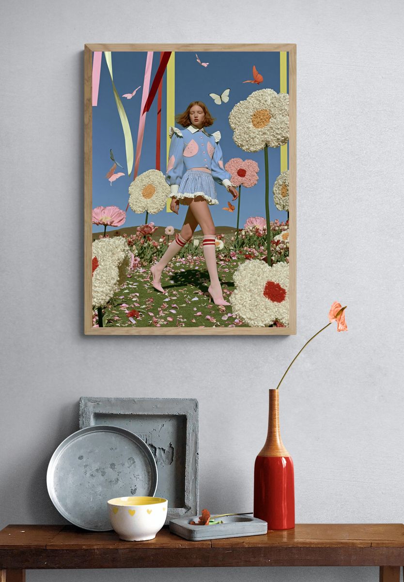 Pastel Fashion Garden Photography Poster. — room view 3