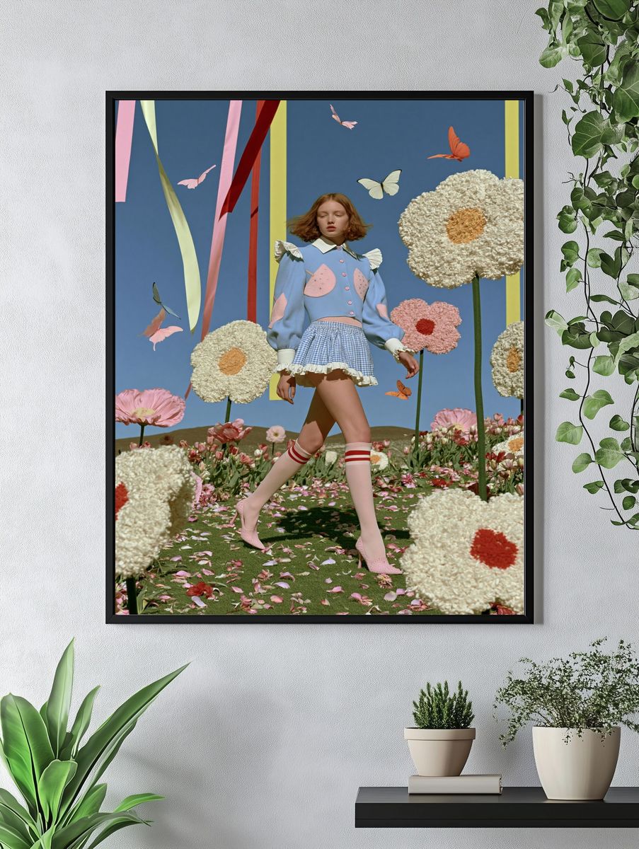 Pastel Fashion Garden Photography Poster. — room view 4