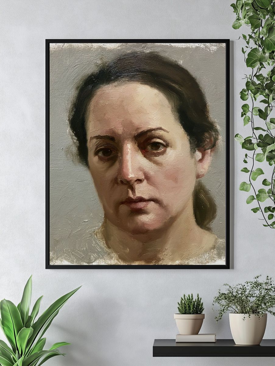 Woman Portrait Oil Painting Poster. — room view 4