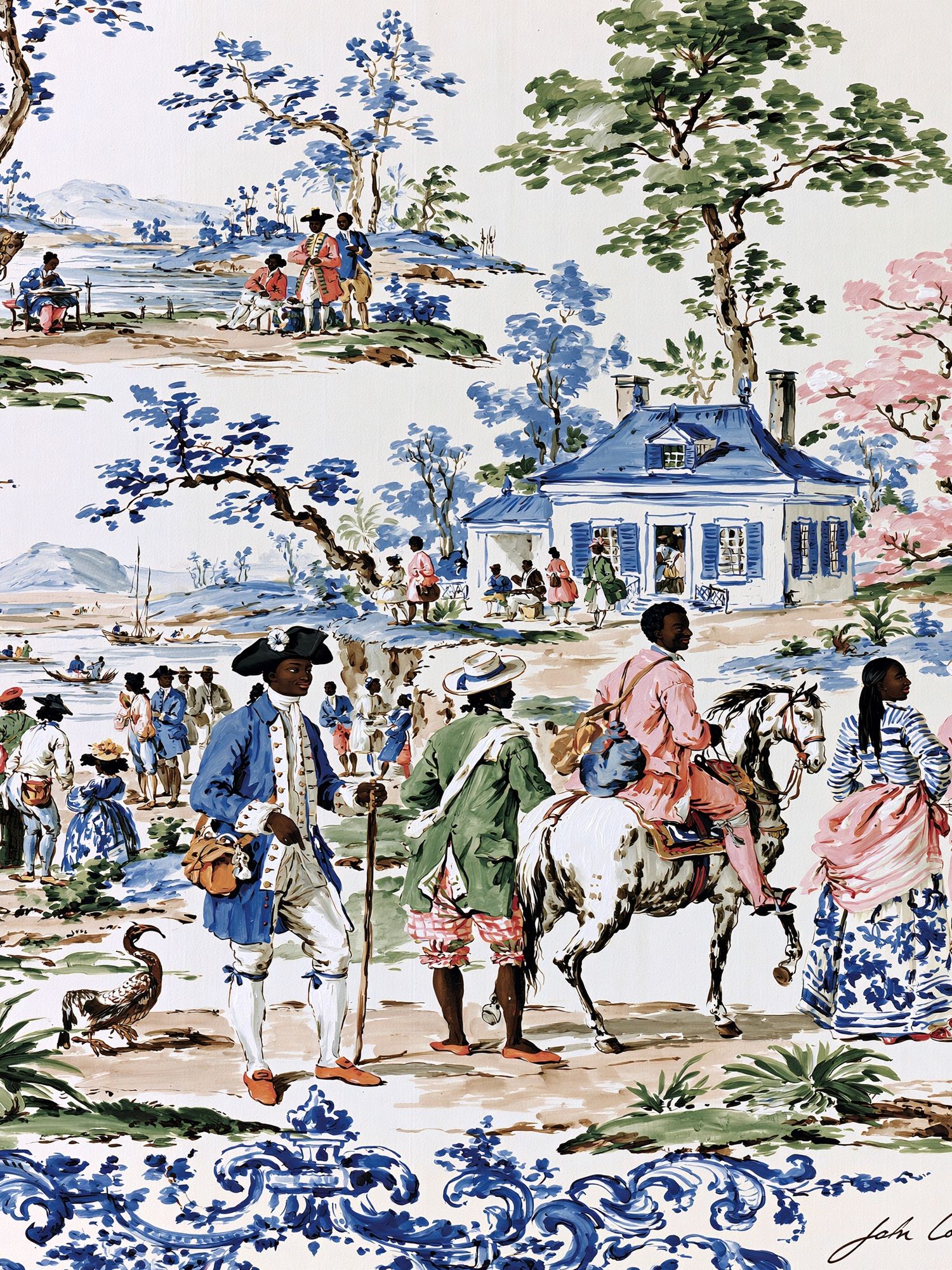 Pastoral Scene Watercolor Print. poster detail