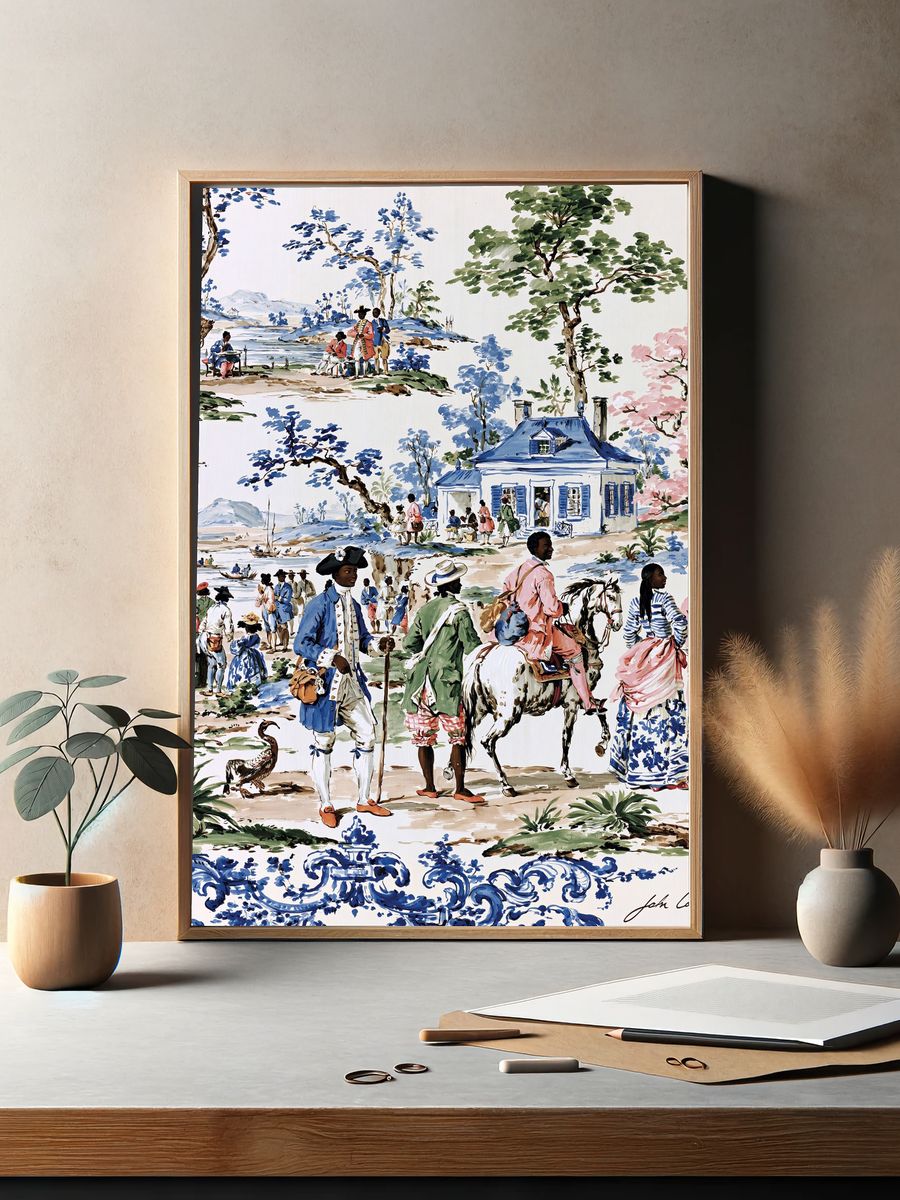 Pastoral Scene Watercolor Print. — room view 2