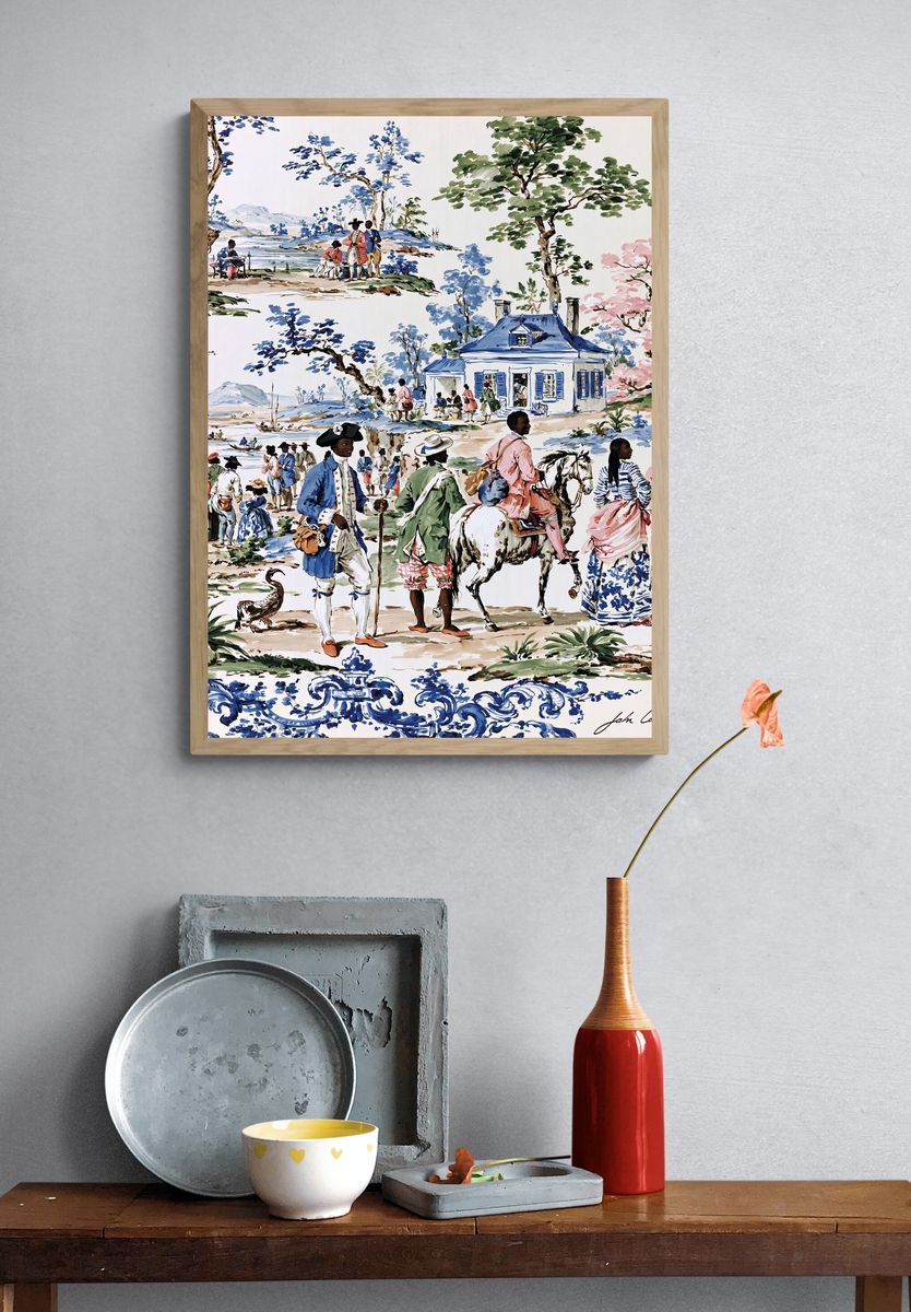 Pastoral Scene Watercolor Print. — room view 3