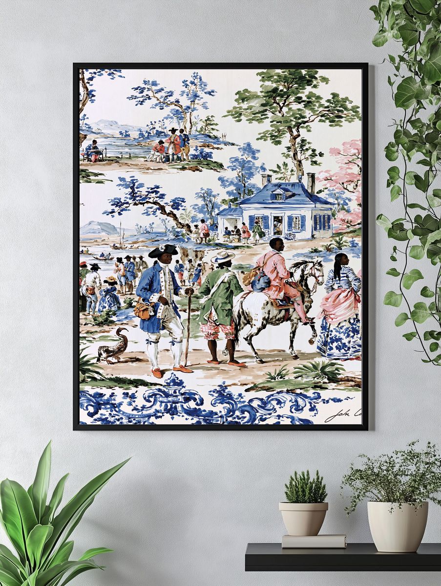 Pastoral Scene Watercolor Print. — room view 4