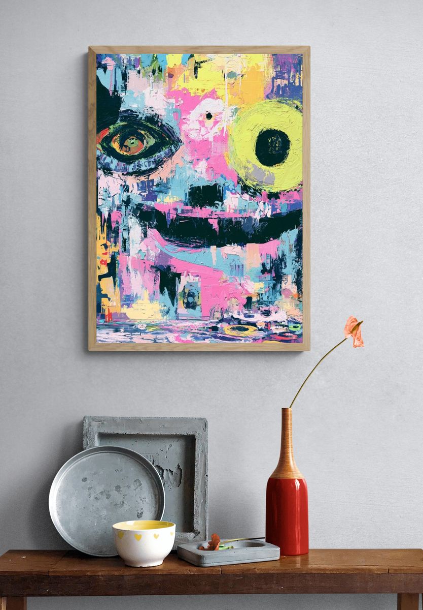 Abstract Face Pop-Art Poster. — room view 3