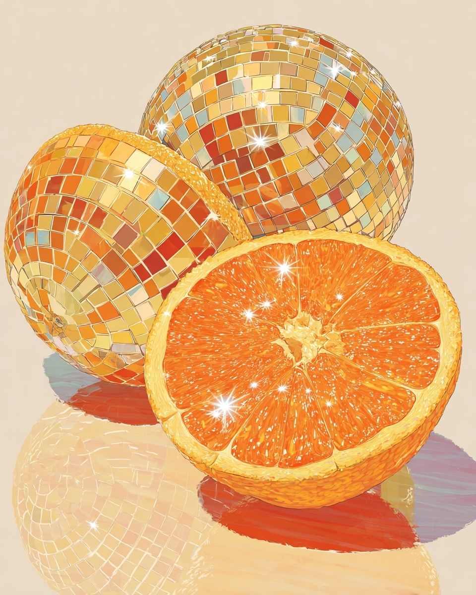 Disco Orange Still Life Poster. poster — fine-art art