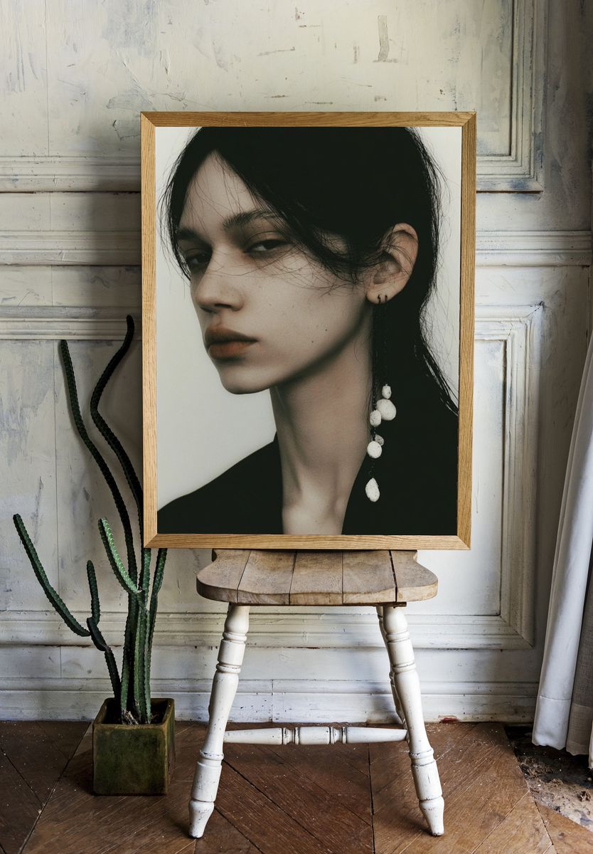Moody Fashion Portrait Poster. — room view 1