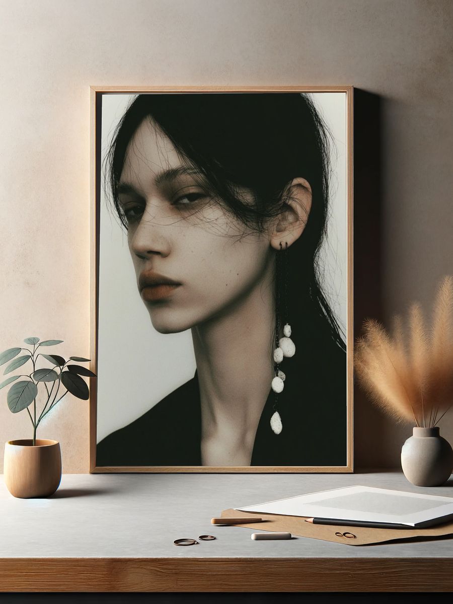 Moody Fashion Portrait Poster. — room view 2