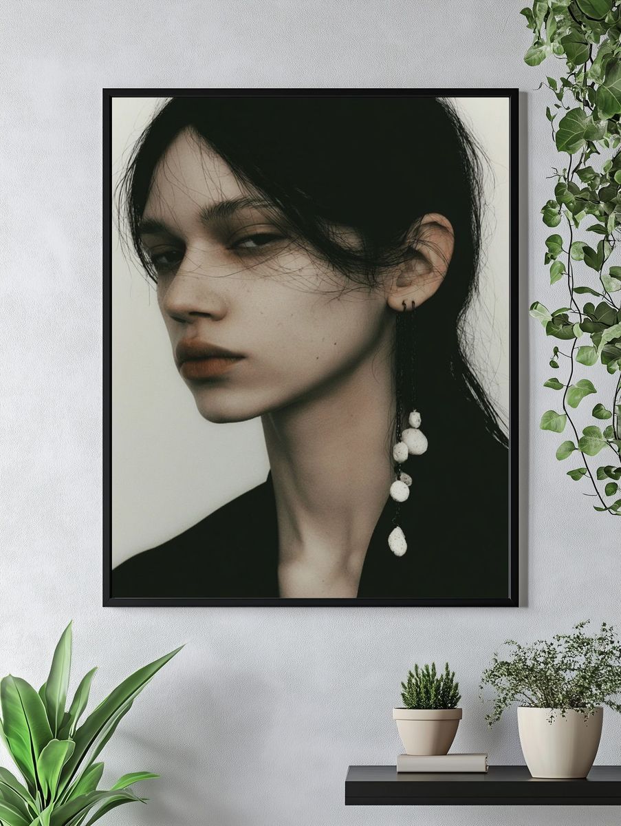 Moody Fashion Portrait Poster. — room view 4