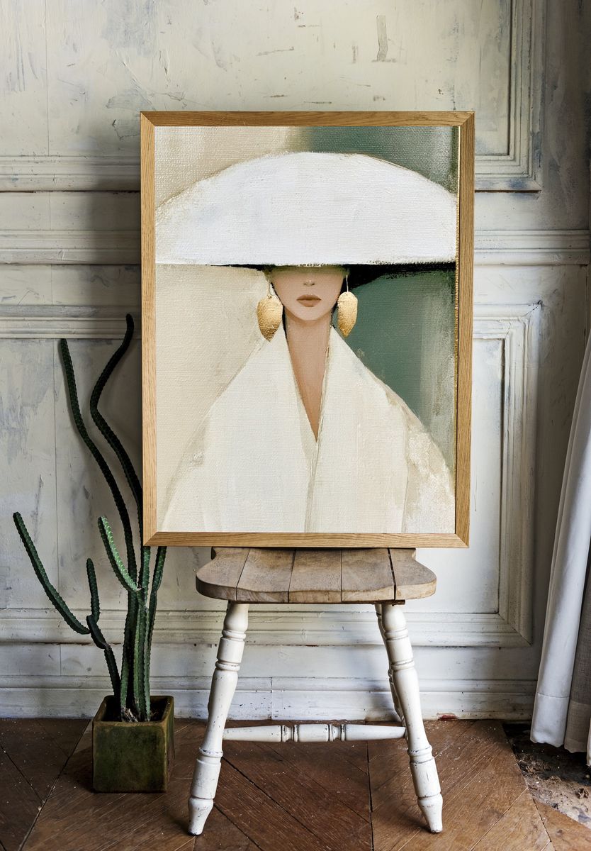 Elegant Woman Portrait Print. room preview