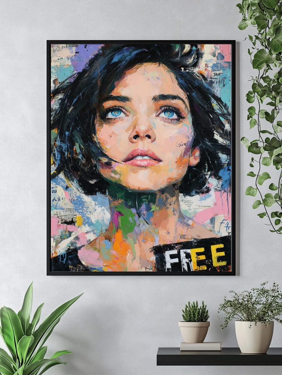 Colorful Woman Portrait Fine-Art Poster. — room view 4