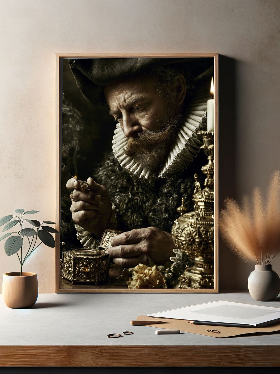 Baroque Scholar Portrait Print. — room view 2