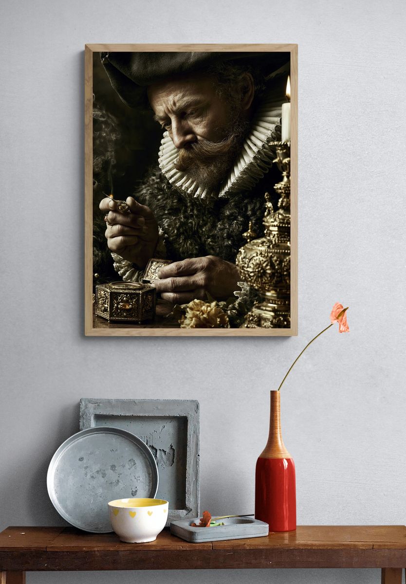 Baroque Scholar Portrait Print. — room view 3