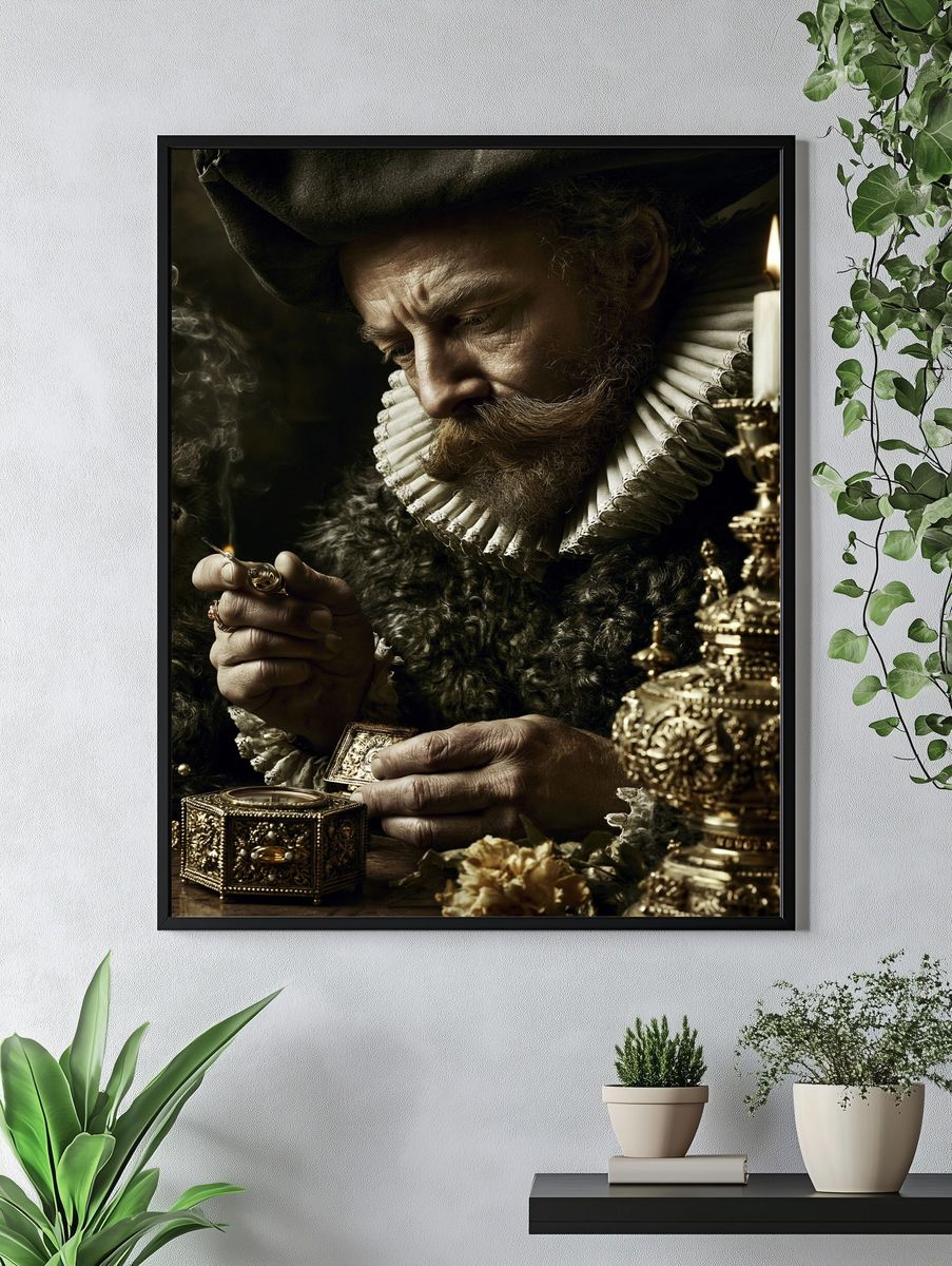 Baroque Scholar Portrait Print. — room view 4