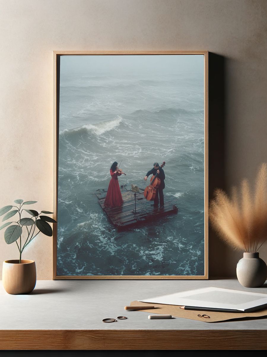 Musicians at Sea — Fine Art Print. — room view 2