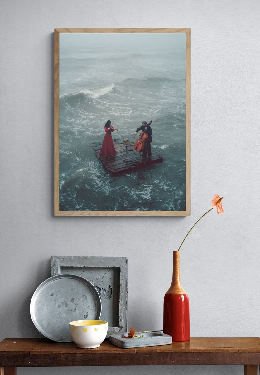 Musicians at Sea — Fine Art Print. — room view 3