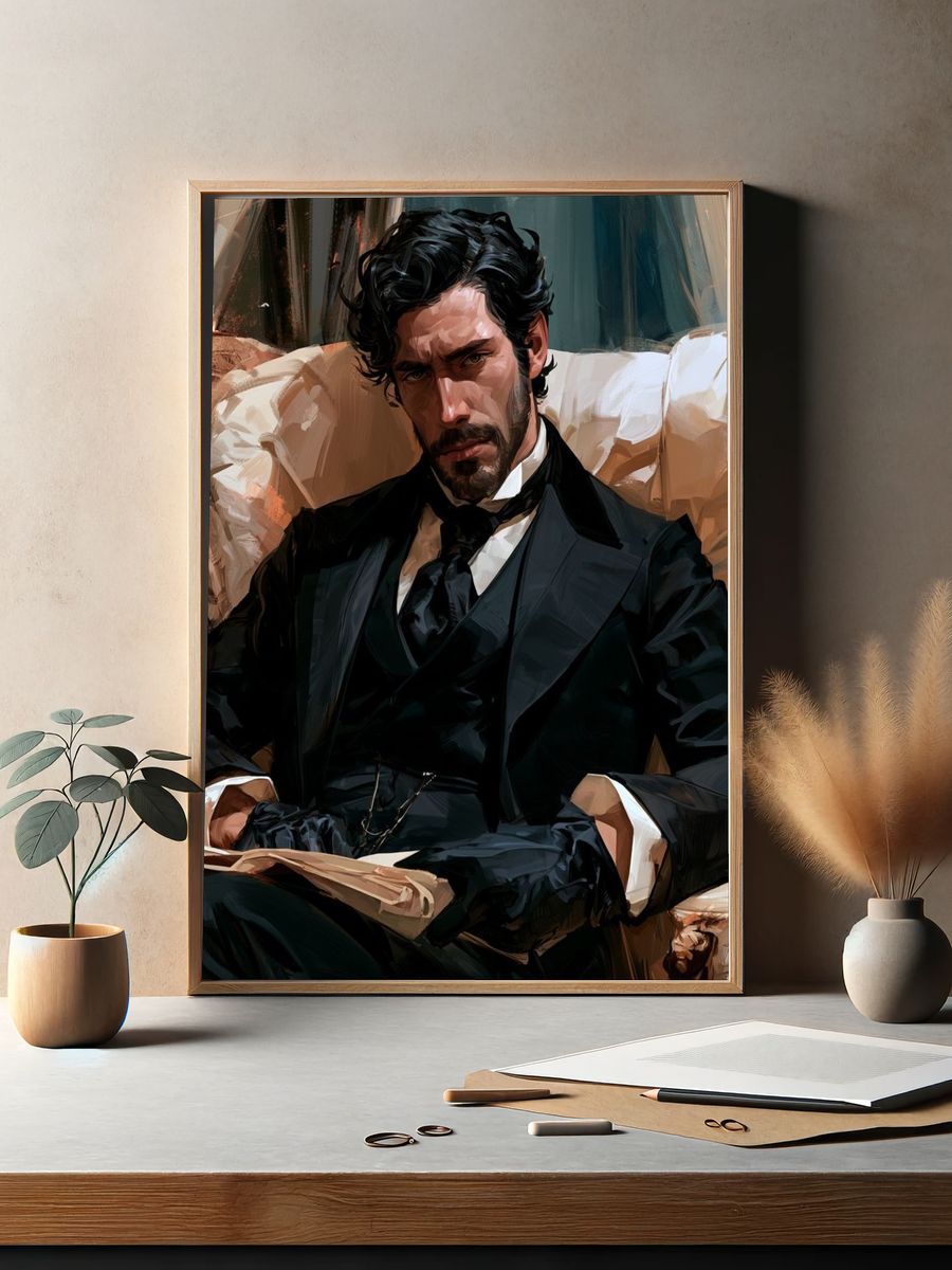 Victorian Gentleman Portrait Print. — room view 2